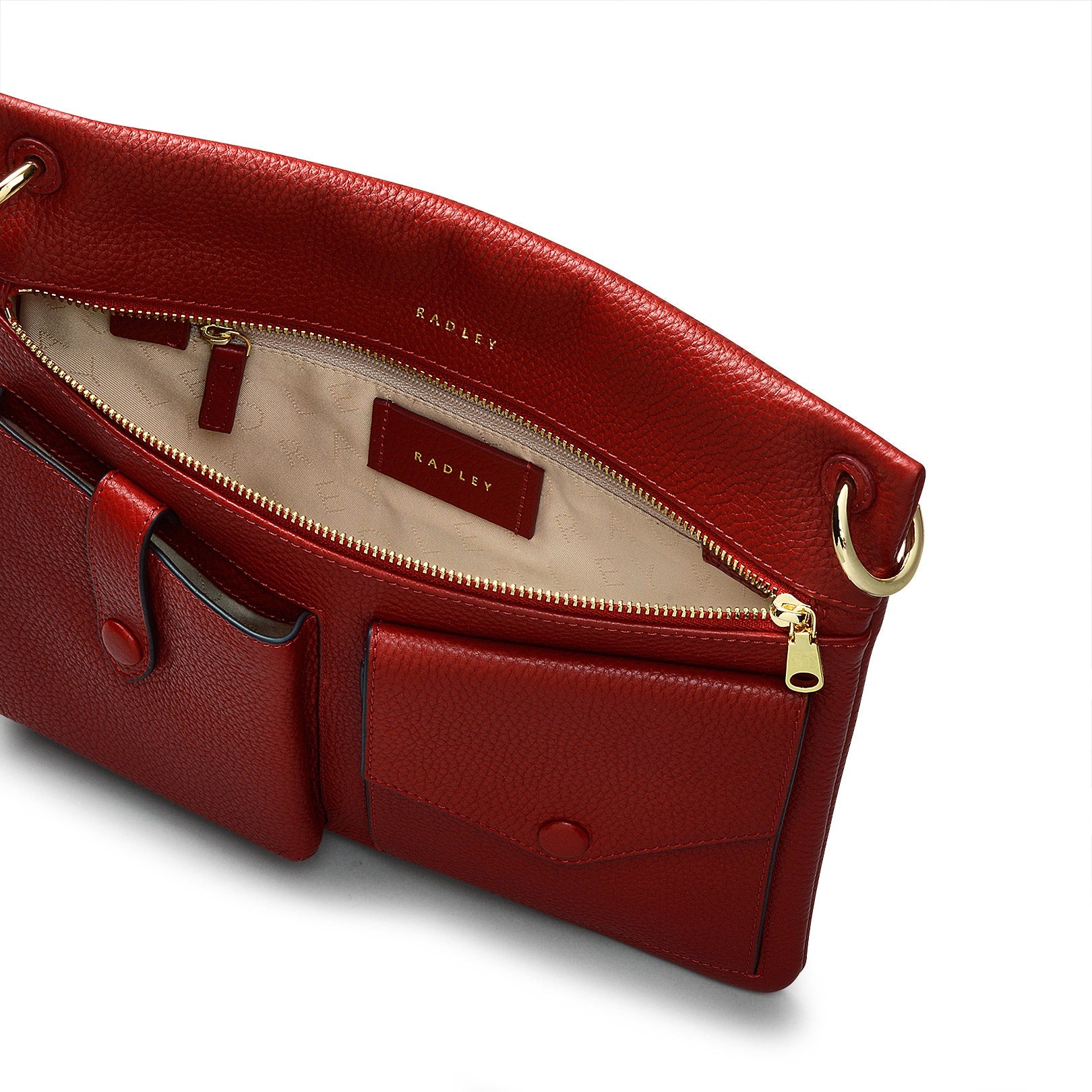 Wilton Way Leather Medium Ziptop Crossbody Bag in Claret - 110098