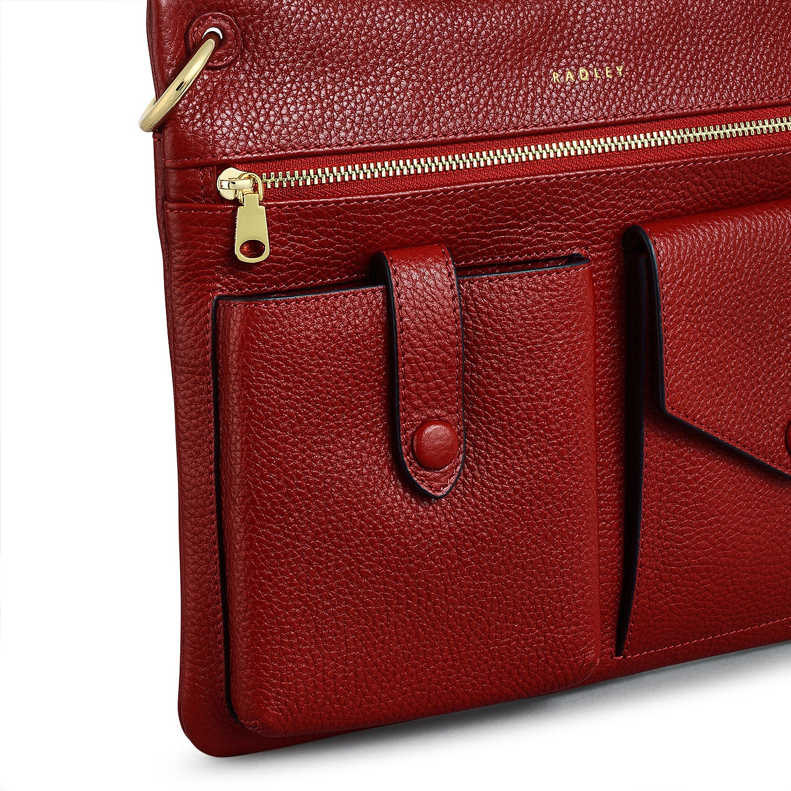 Wilton Way Leather Medium Ziptop Crossbody Bag in Claret - 110098