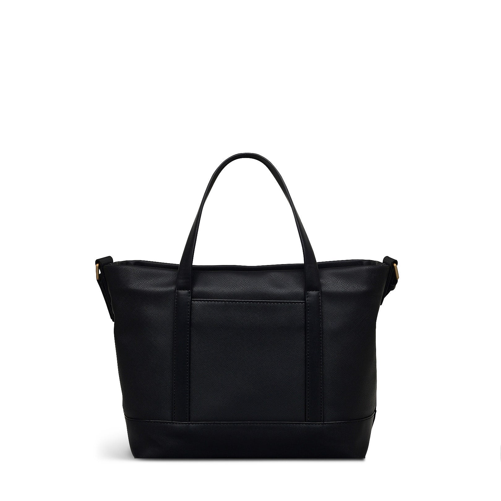 Suffolk Road Fabric Medium Ziptop Satchel Bag in Black - 110108