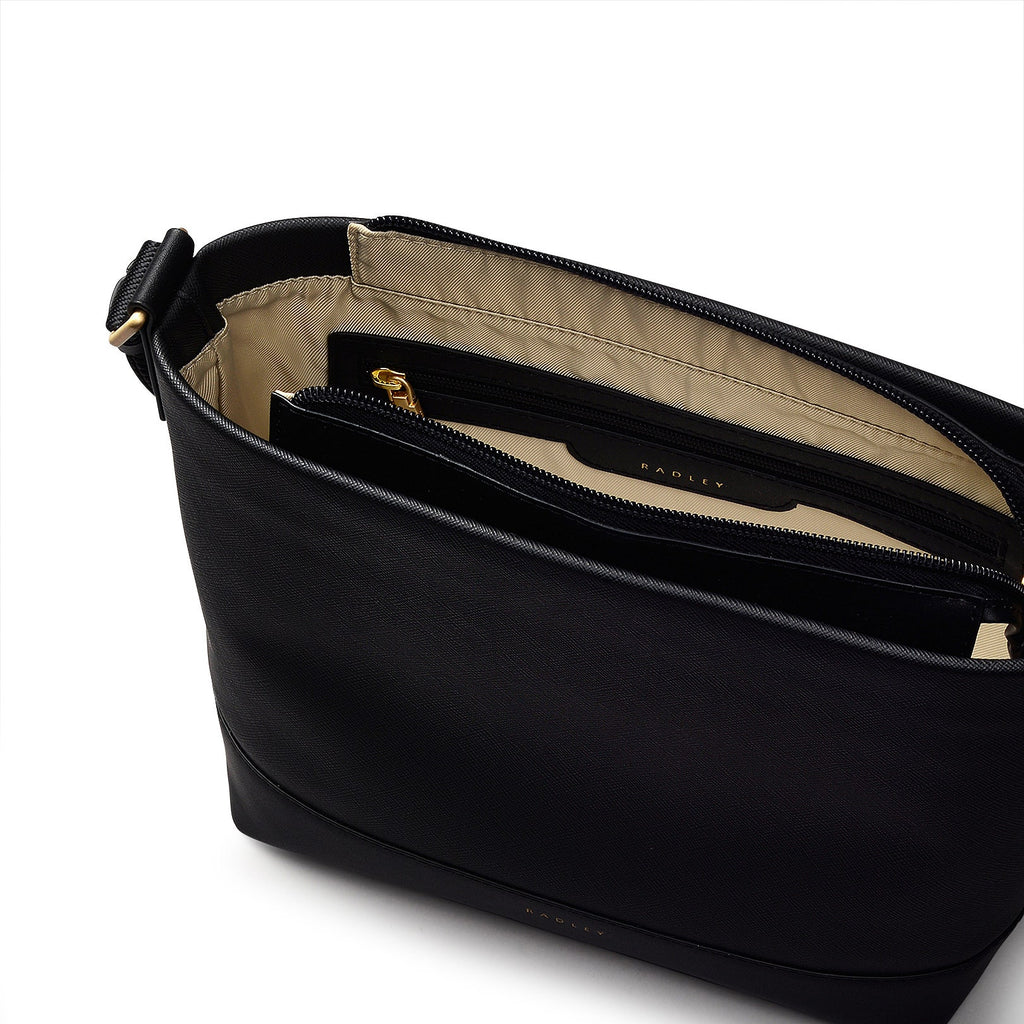 Suffolk Road Medium Ziptop Crossbody Bag in Black - 110110