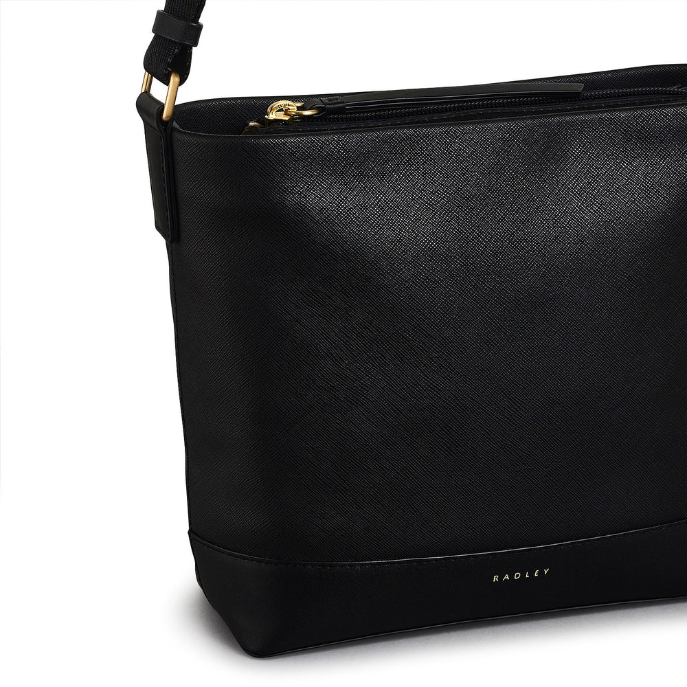 Suffolk Road Medium Ziptop Crossbody Bag in Black - 110110