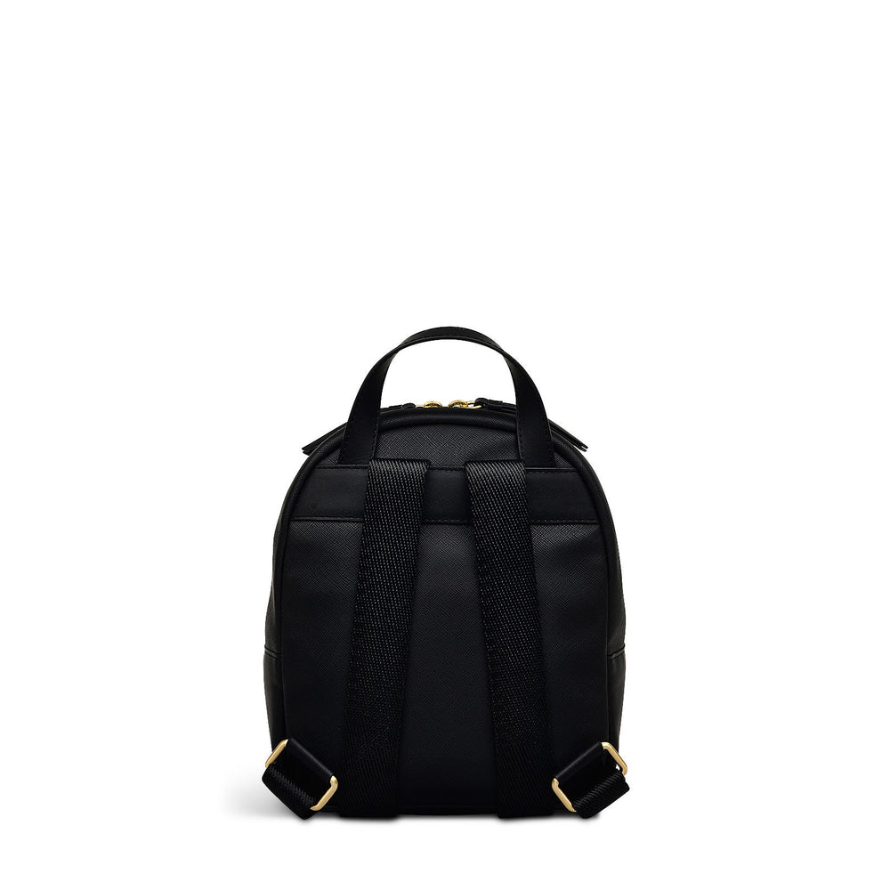 black zip clasp black leather backpack Black Small Zip Around Backpack | Suffolk Road AW24