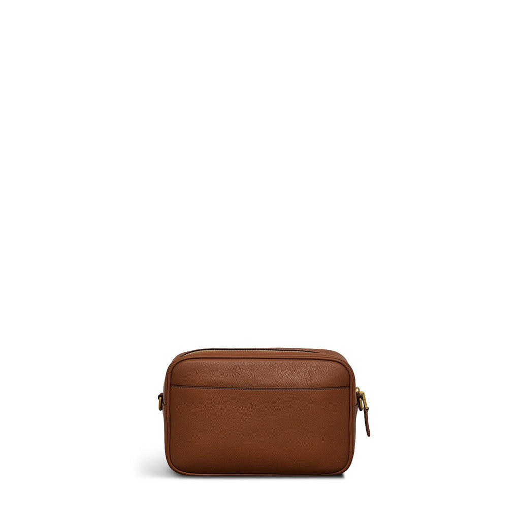 Autumn Editions Small Ziptop Crossbody Bag in Saddle - 110121
