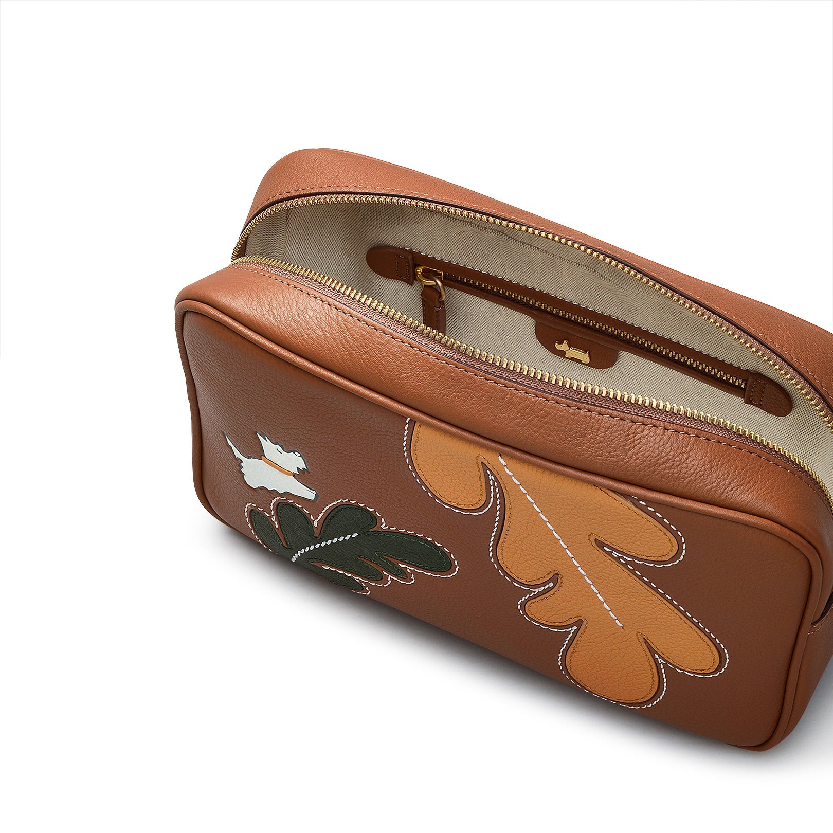 Autumn Editions Small Ziptop Crossbody Bag in Saddle - 110121