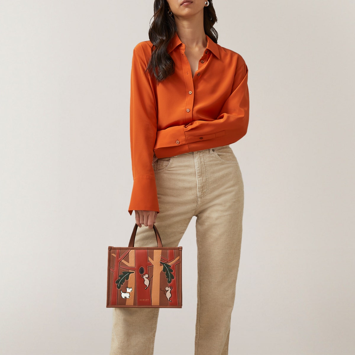 Autumn Editions Medium Open Top Grab Bag in Saddle - 110123