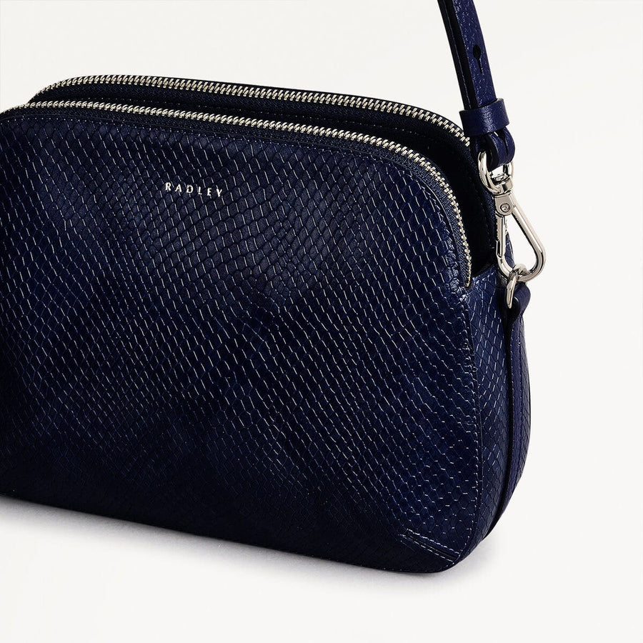 Dukes Place Leather Medium Ziptop Crossbody Bag in Evenfall - 110153