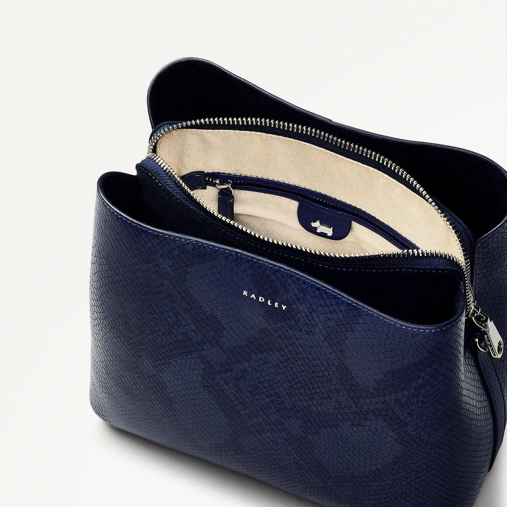 Dukes Place Leather Medium Compartment Crossbody Bag in Evenfall - 110154