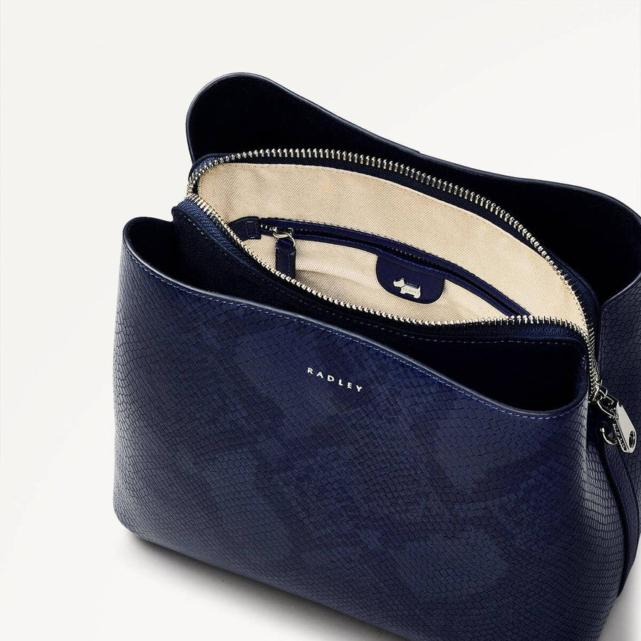 Dukes Place Leather Medium Compartment Crossbody Bag in Evenfall - 110154