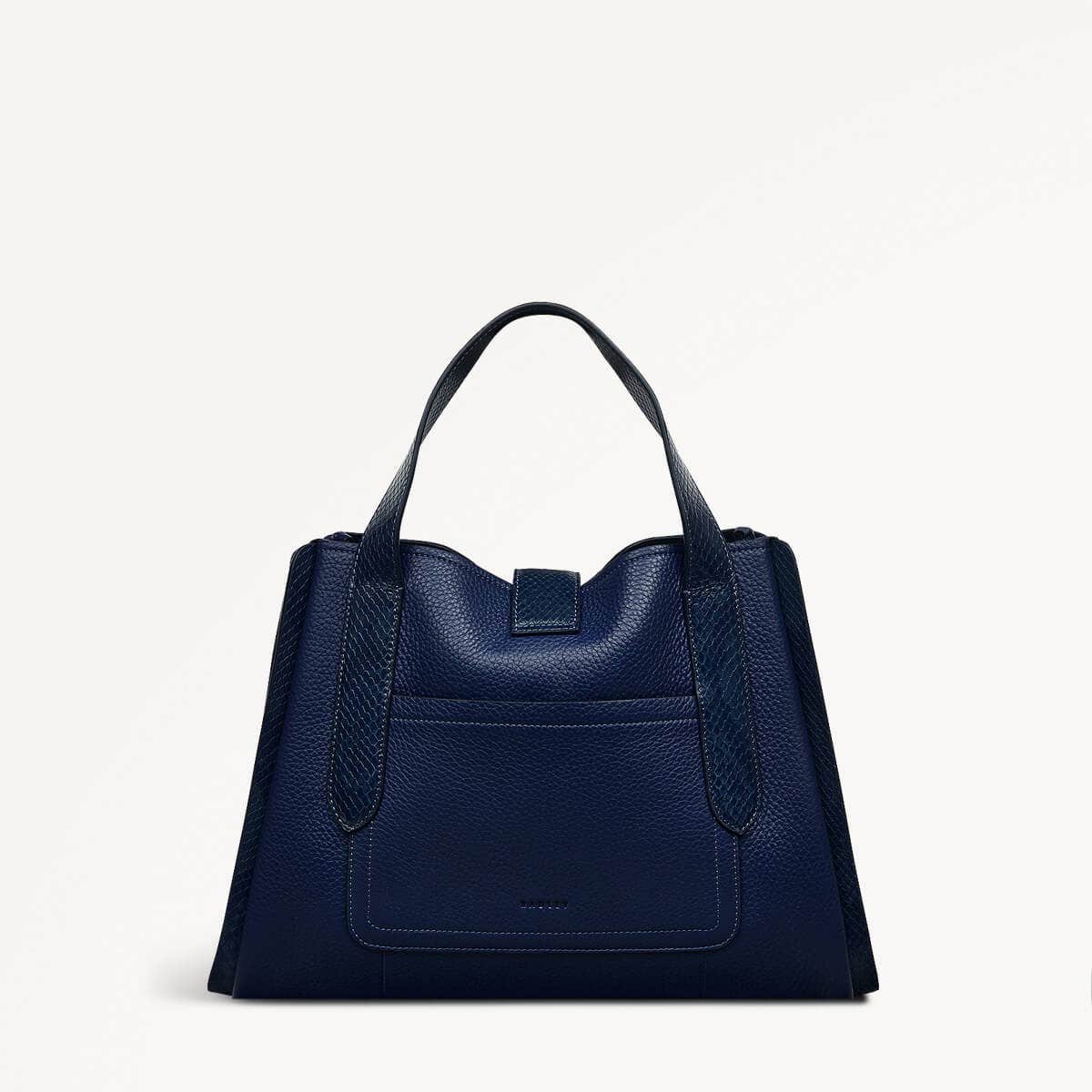 Sloane Street Leather Medium Ziptop Satchel Bag in Evenfall - 110156