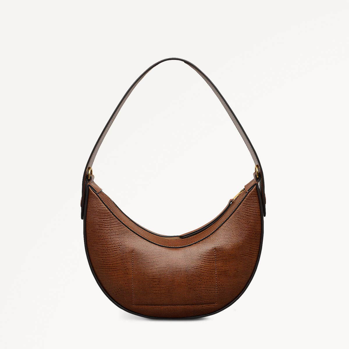 The Kensal Leather Small Ziptop Shoulder Bag in Saddle - 110167