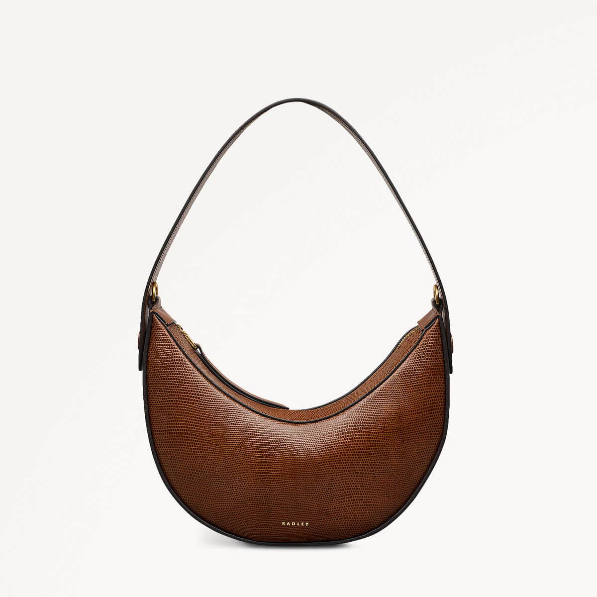 The Kensal Leather Small Ziptop Shoulder Bag in Saddle - 110167