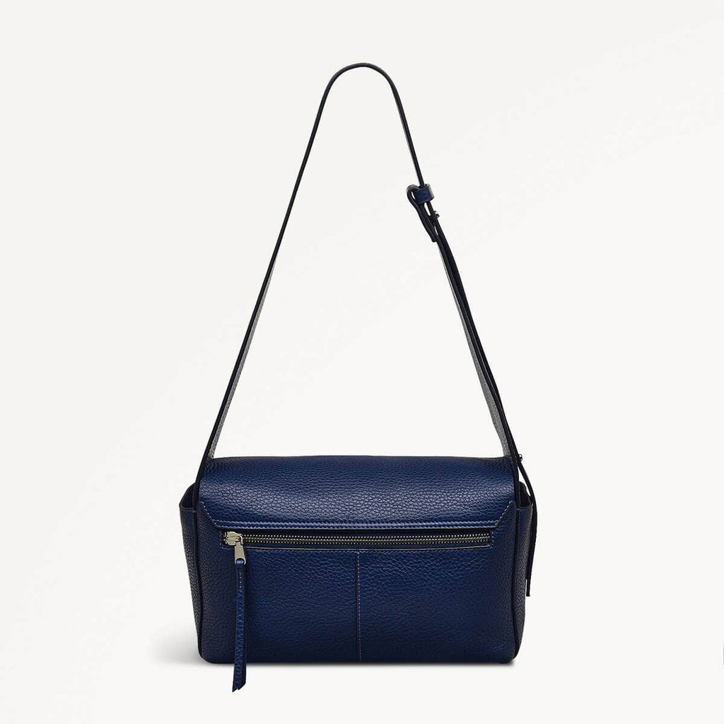 De Beauvoir Leather Medium Ziptop Shoulder Bag in Evenfall - 110168