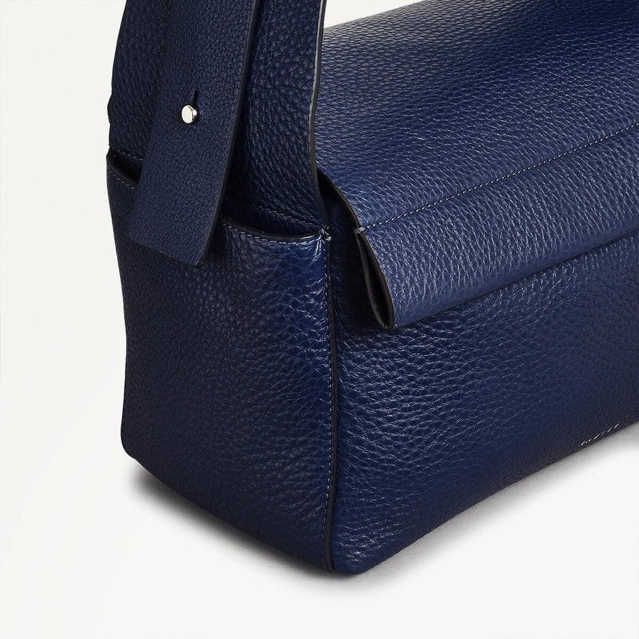 De Beauvoir Leather Medium Ziptop Shoulder Bag in Evenfall - 110168