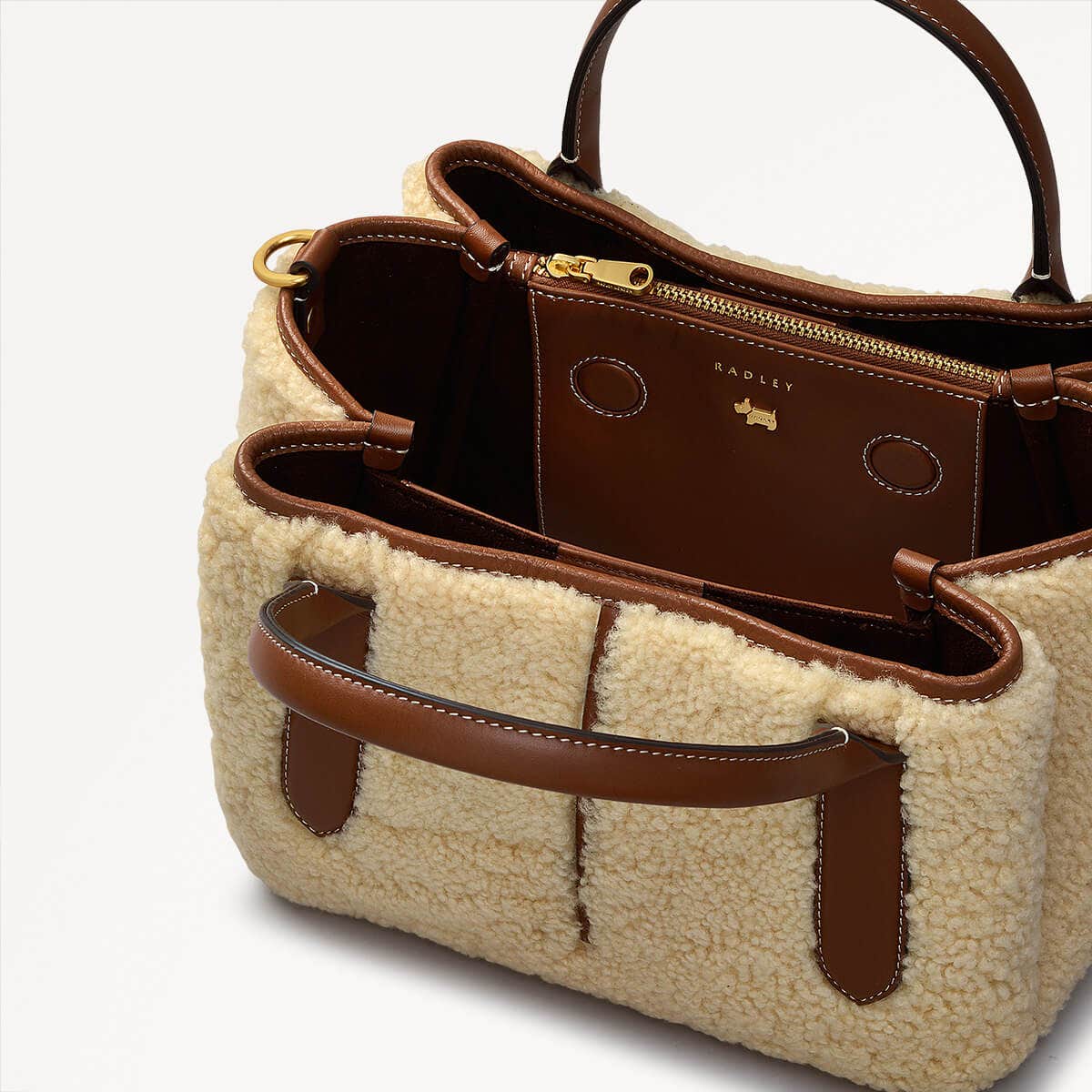 Hillgate Place Leather Open Top Grab Bag in Natural - 110173
