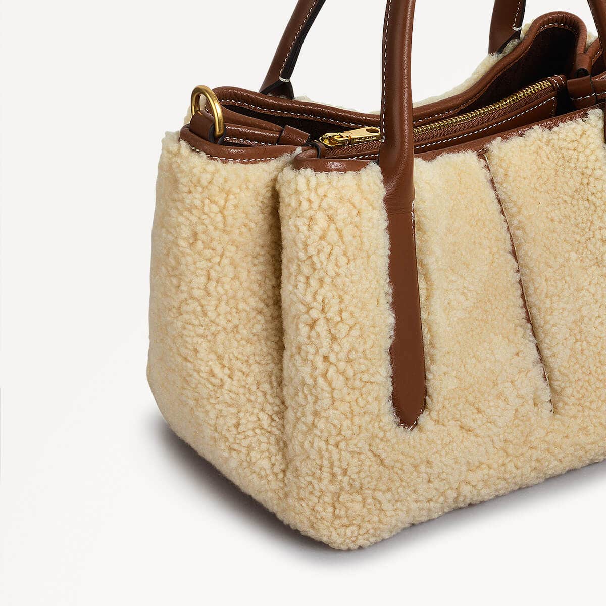 Hillgate Place Leather Open Top Grab Bag in Natural - 110173
