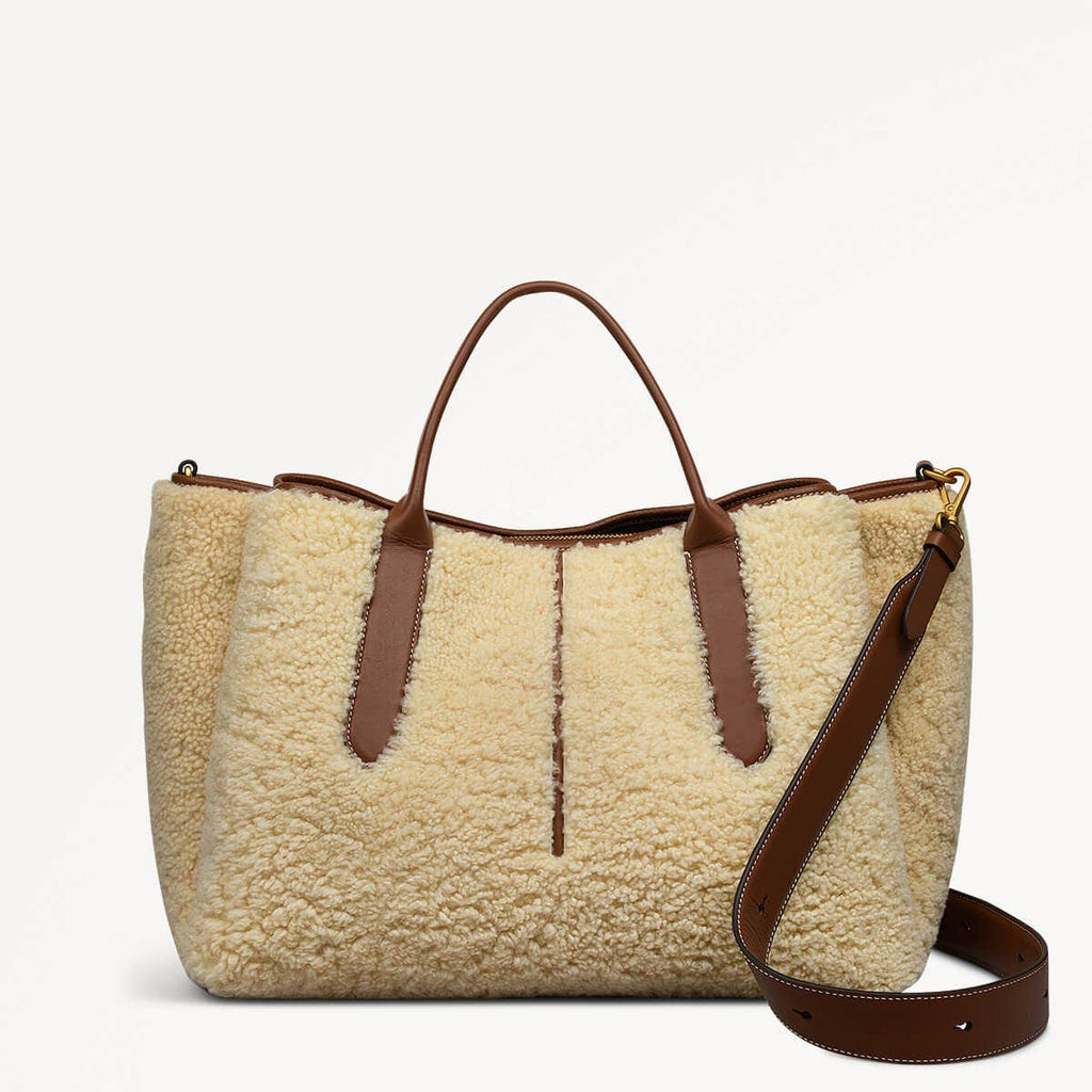 Hillgate Place Shearling Large Open Top Satchel Bag - RHD12110