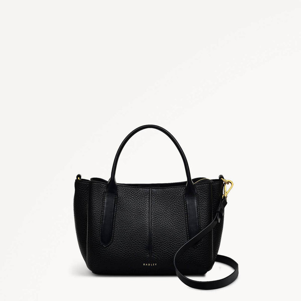 Hillgate Place Leather Open Top Satchel Bag in Black - 110175