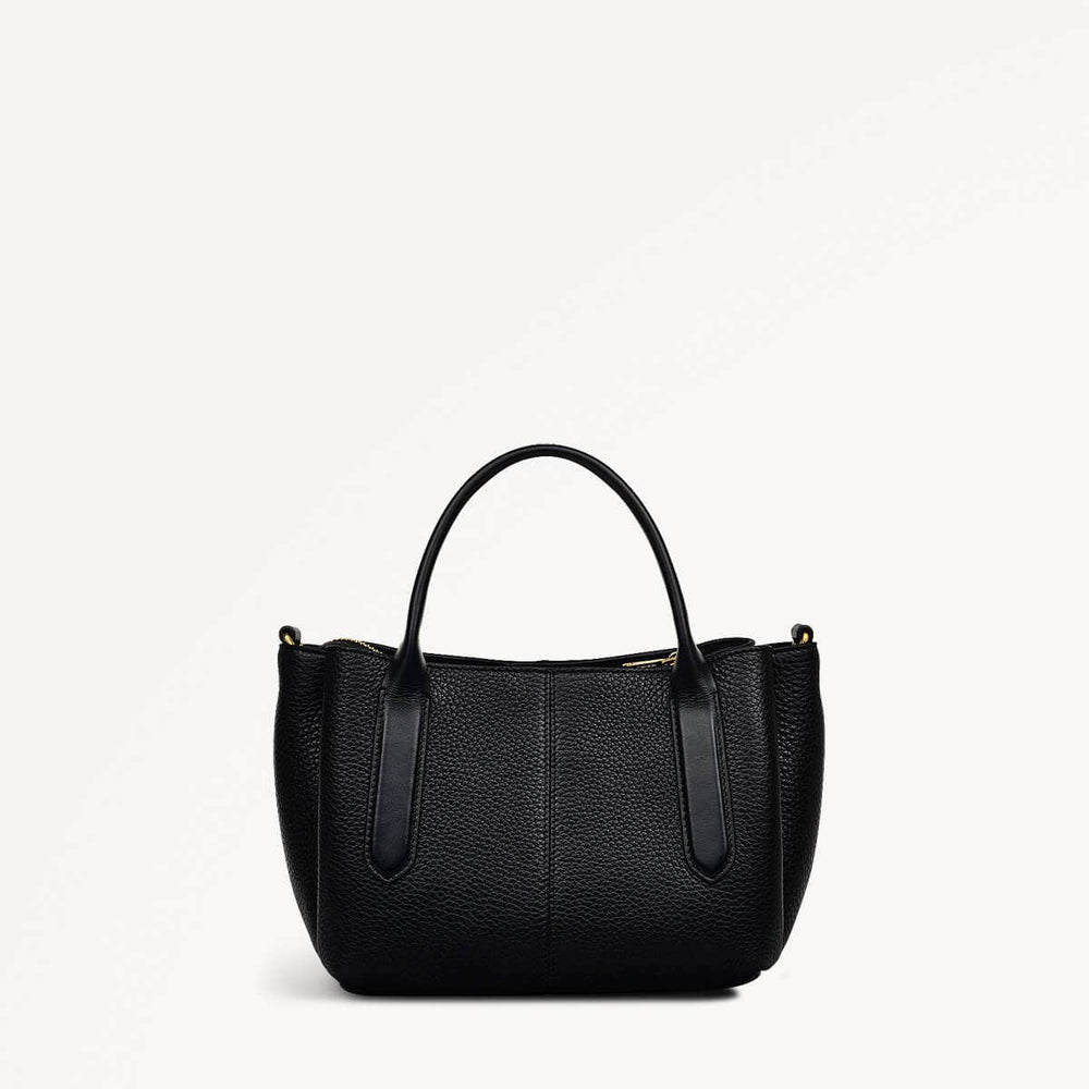 Hillgate Place Leather Open Top Satchel Bag in Black - 110175