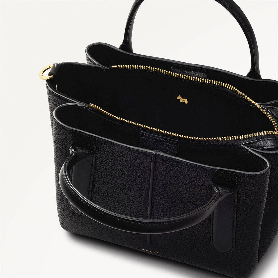 Hillgate Place Leather Open Top Grab Bag in Black - 110175