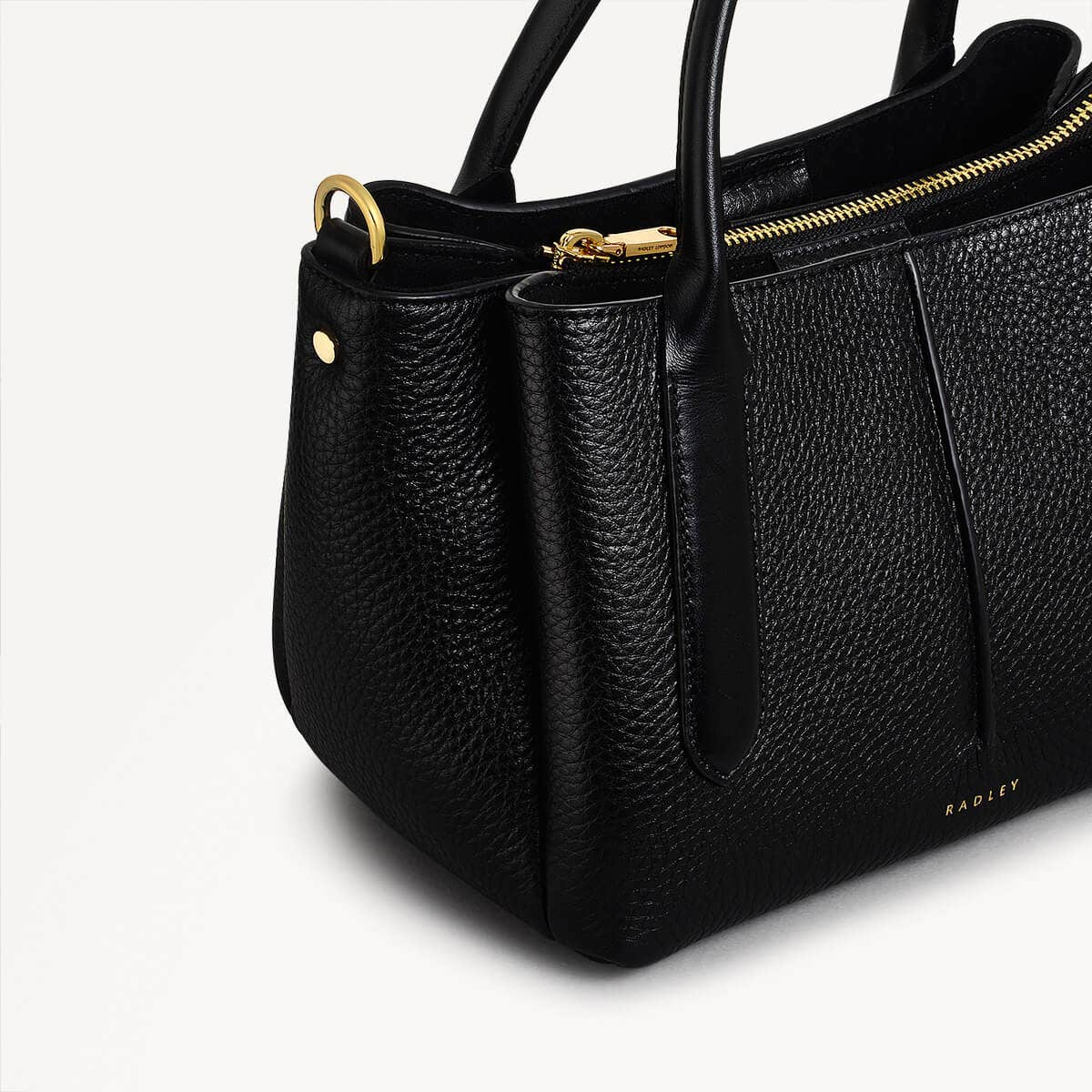 Hillgate Place Leather Open Top Grab Bag in Black - 110175