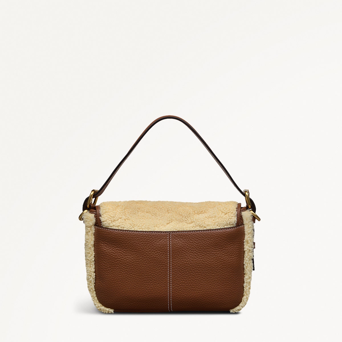 Grafton Street Leather Small Flapover Crossbody Bag in Natural - 110176