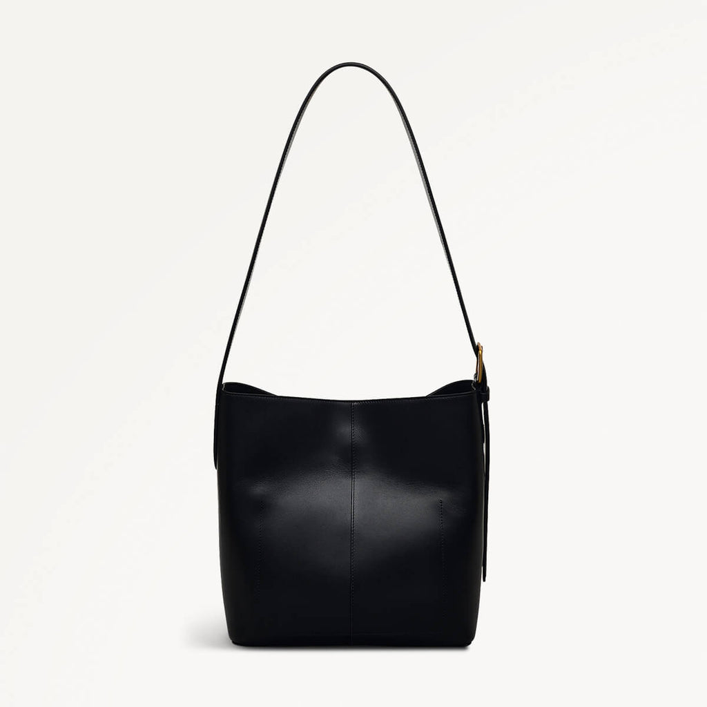 Threadneedle Street Leather Open Top Shoulder Bag in Black - 110178