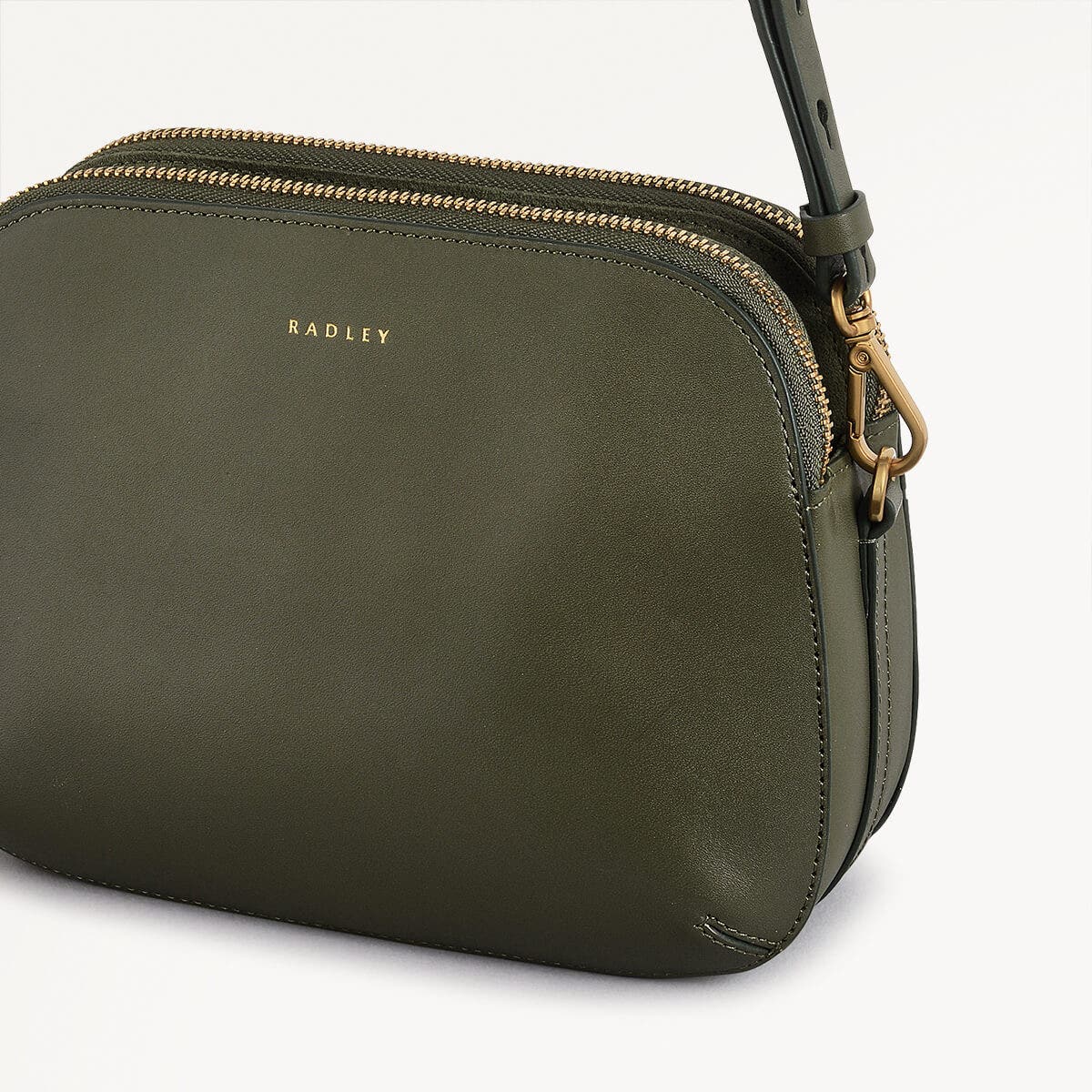 Dukes Place Medium Ziptop Cross Body Dark Olive  - 110181