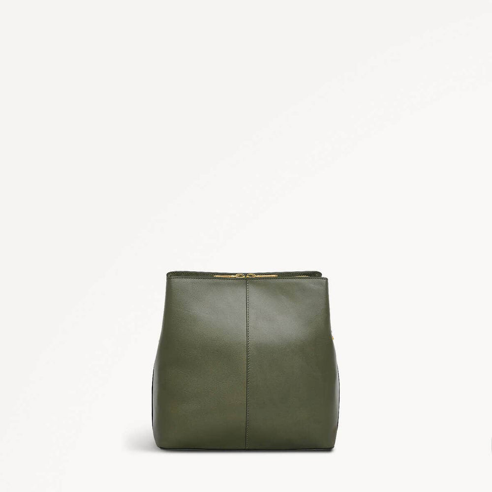 Dukes Place Leather Medium Compartment Crossbody Bag in Dark Olive - 110182