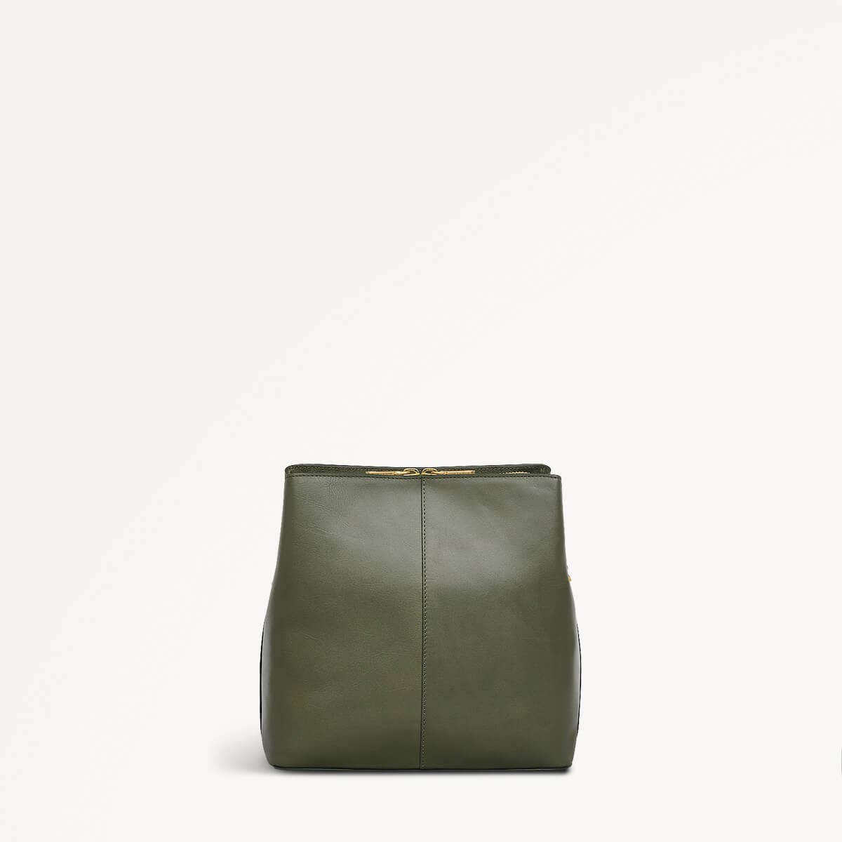 Dukes Place Leather Medium Compartment Crossbody Bag in Dark Olive - 110182