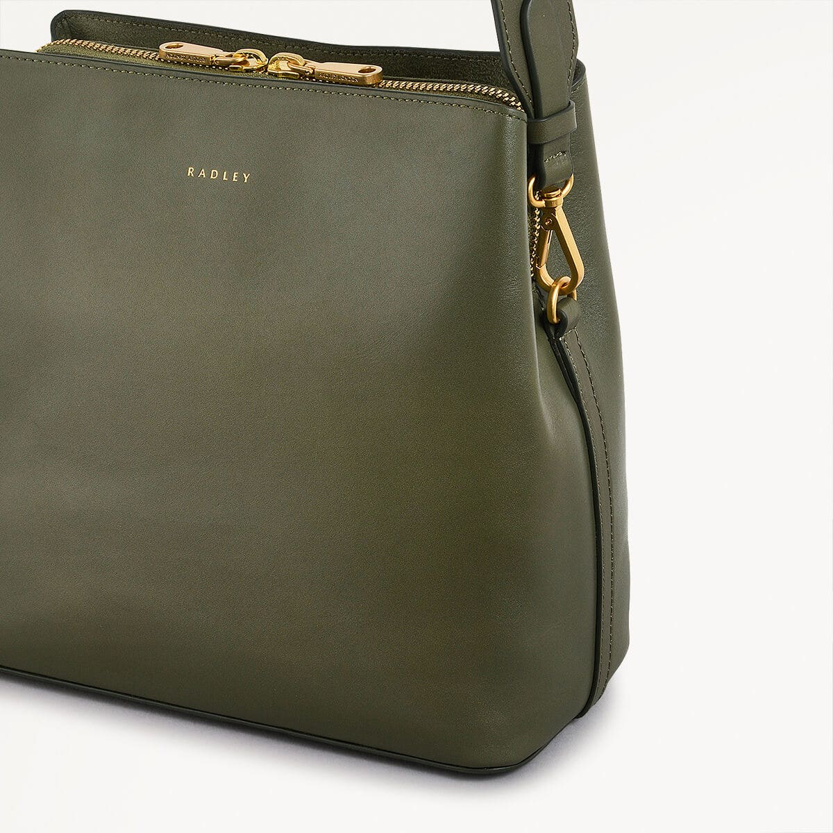 Dukes Place Leather Medium Compartment Crossbody Bag in Dark Olive - 110182