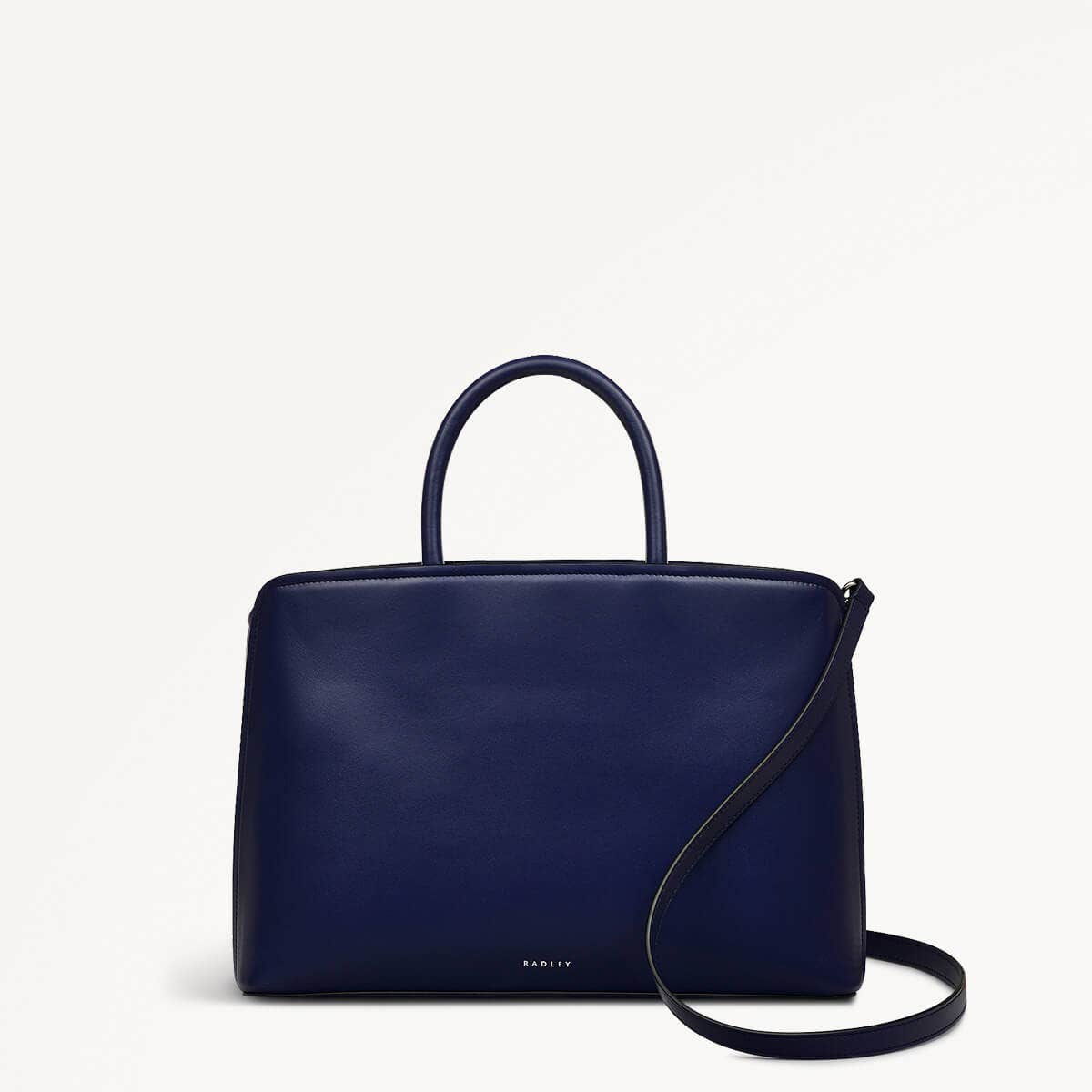 Bow Street Leather Medium Ziptop Grab Bag in Evenfall - 110195