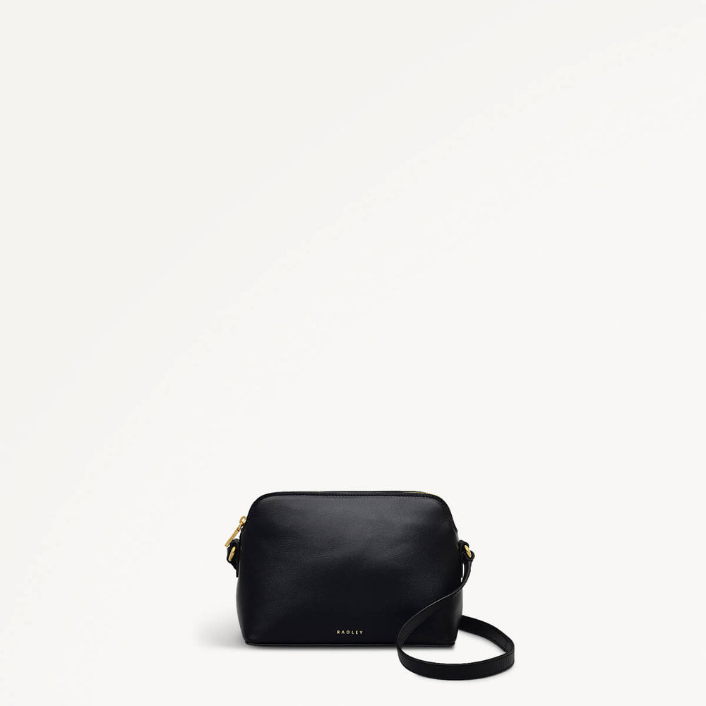 Bow Street Leather Small Ziptop Crossbody Bag in Black - 110196