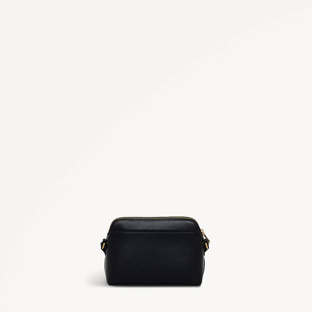 Bow Street Leather Small Ziptop Crossbody Bag in Black - 110196