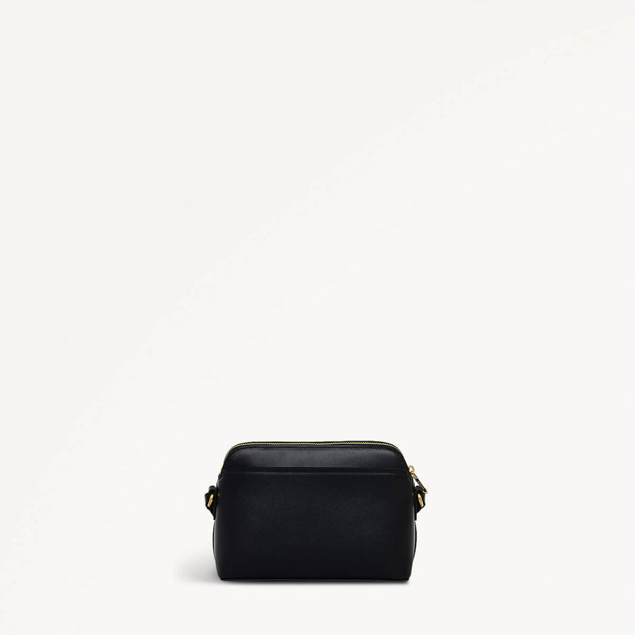 Bow Street Leather Small Ziptop Crossbody Bag in Black - 110196