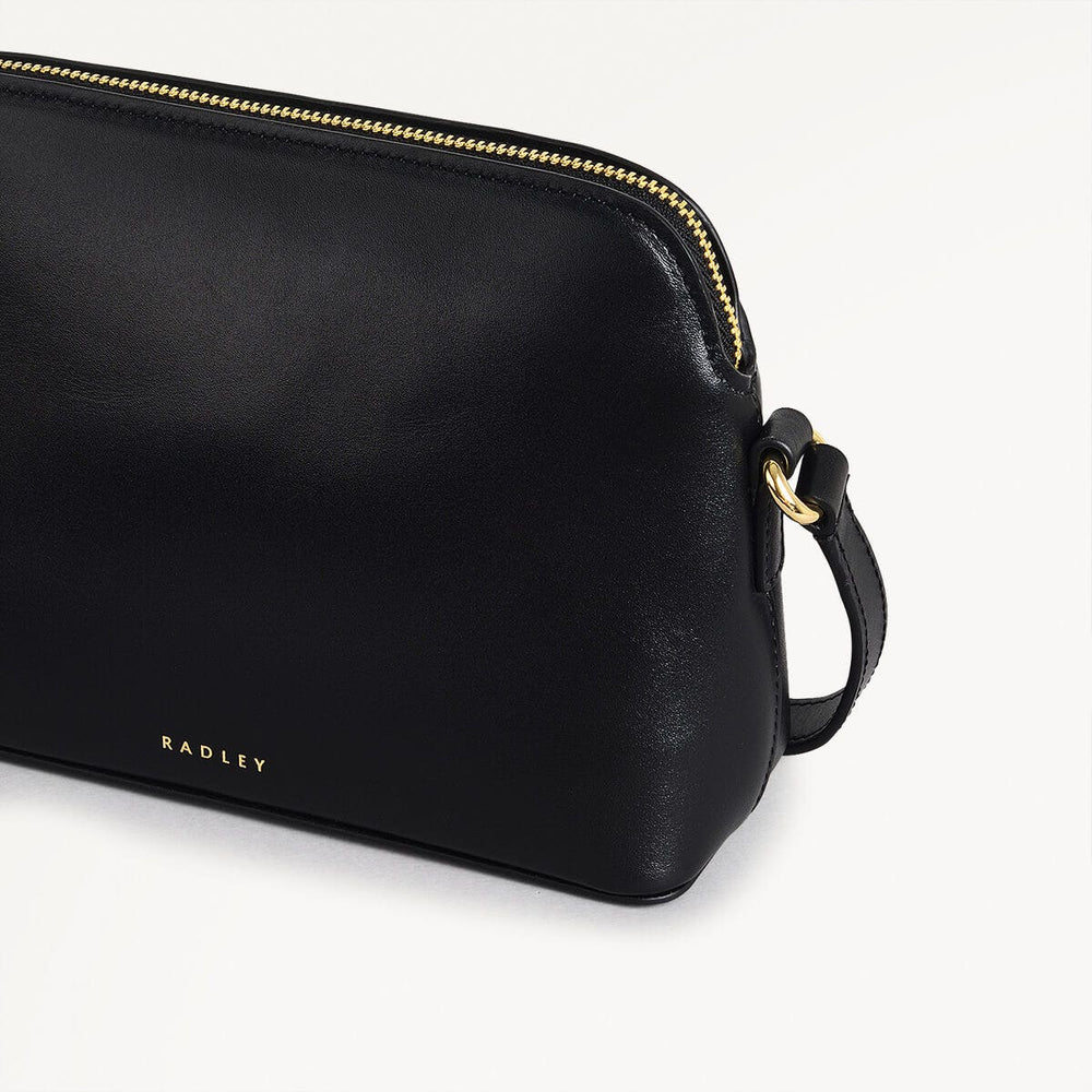 Bow Street Leather Small Ziptop Crossbody Bag in Black - 110196