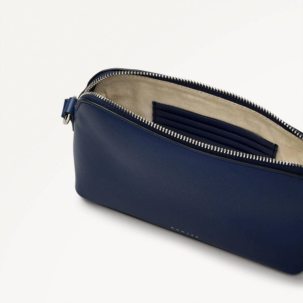Bow Street Leather Small Ziptop Crossbody Bag in Evenfall - 110198
