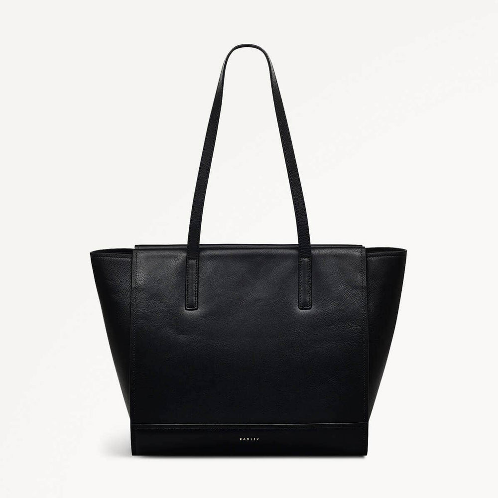 Drapers Road Leather Large Open Top Tote Bag in Black - 110201