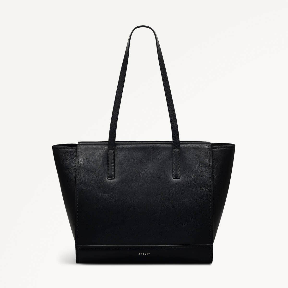 Drapers Road Leather Large Open Top Tote Bag in Black - 110201