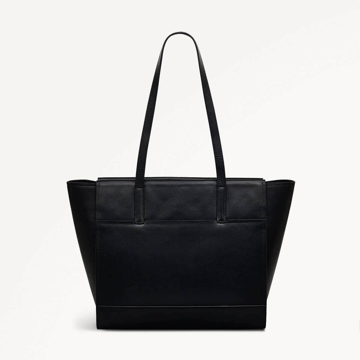 Drapers Road Leather Large Open Top Tote Bag in Black - 110201