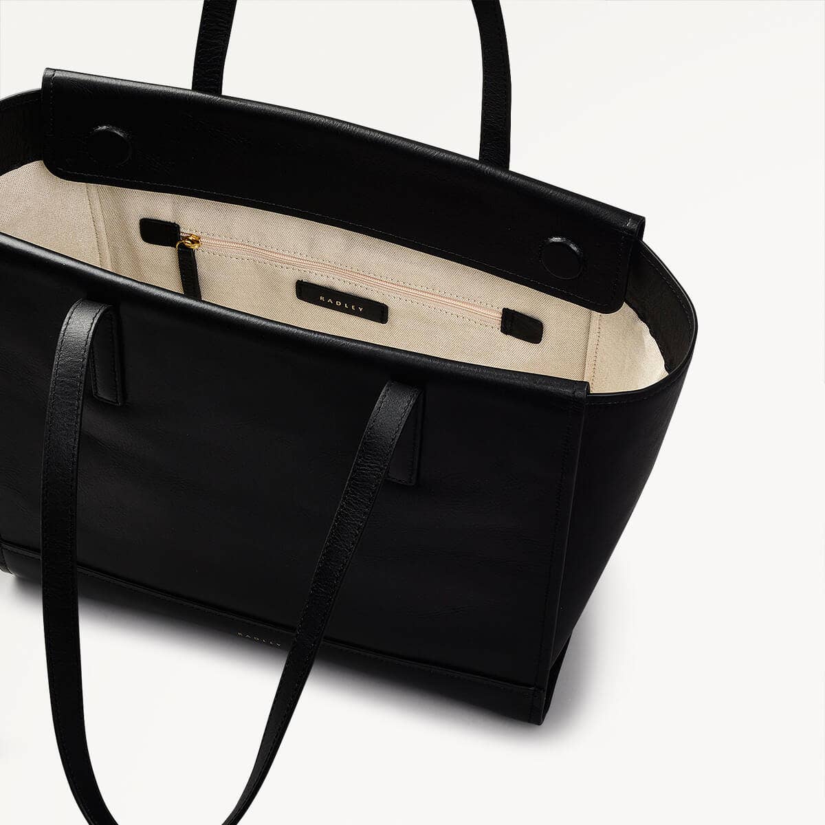 Drapers Road Leather Large Open Top Tote Bag in Black - 110201