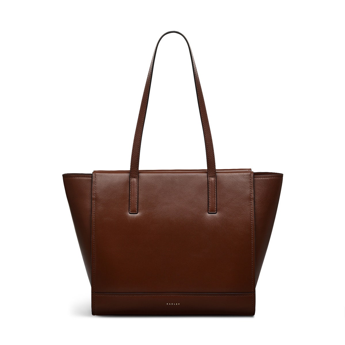 Drapers Road Leather Large Open Top Tote Bag in Walnut - 110202