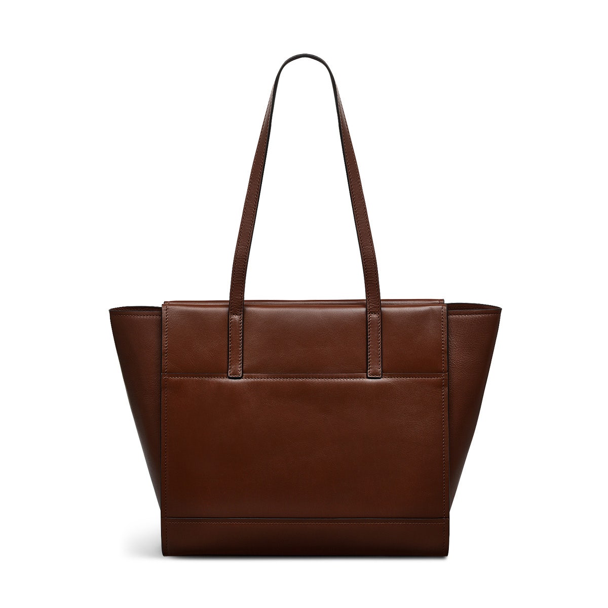 Drapers Road Leather Large Open Top Tote Bag in Walnut - 110202