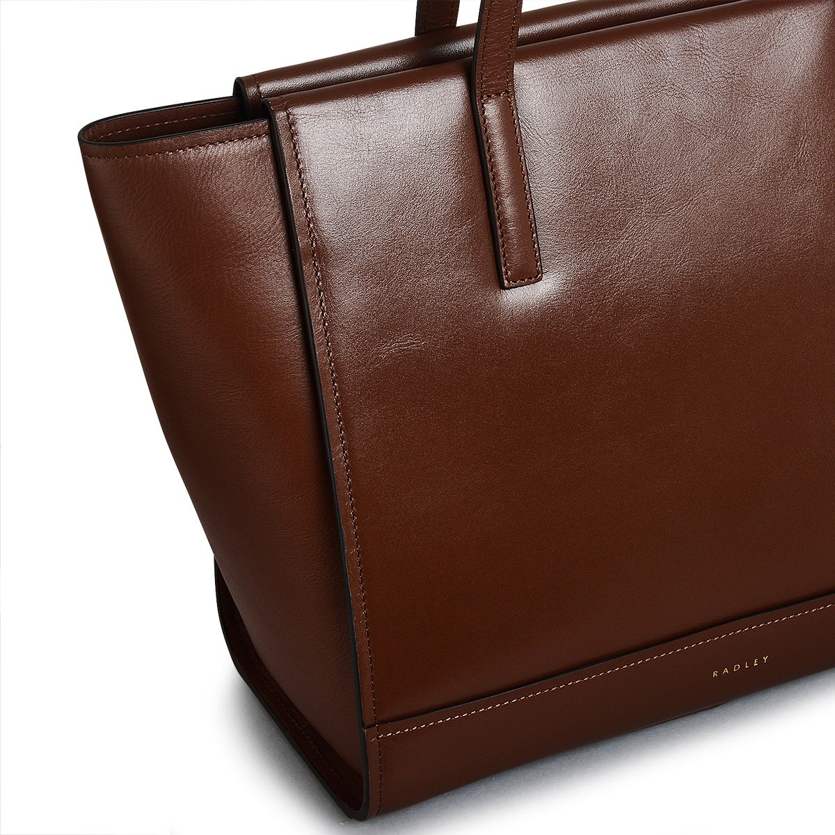 Drapers Road Leather Large Open Top Tote Bag in Walnut - 110202