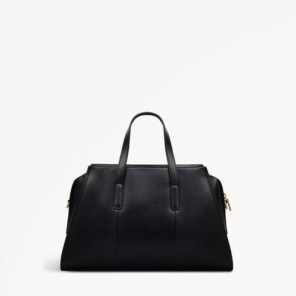 Drapers Road Leather Medium Ziptop Grab Bag in Black - 110203