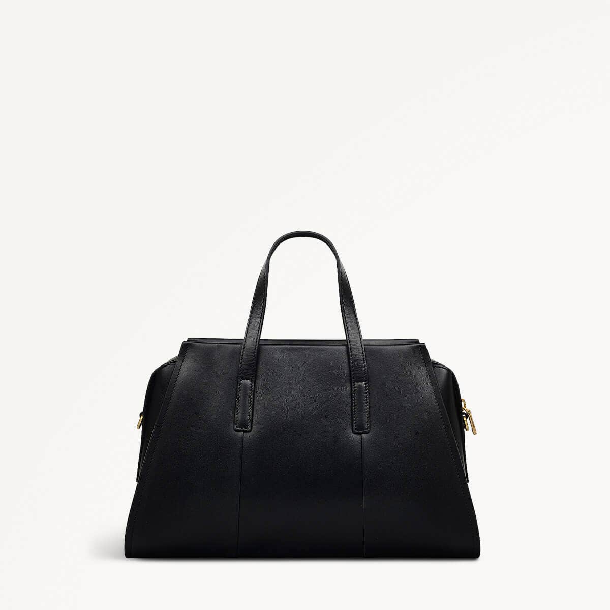 Drapers Road Leather Medium Ziptop Grab Bag in Black - 110203