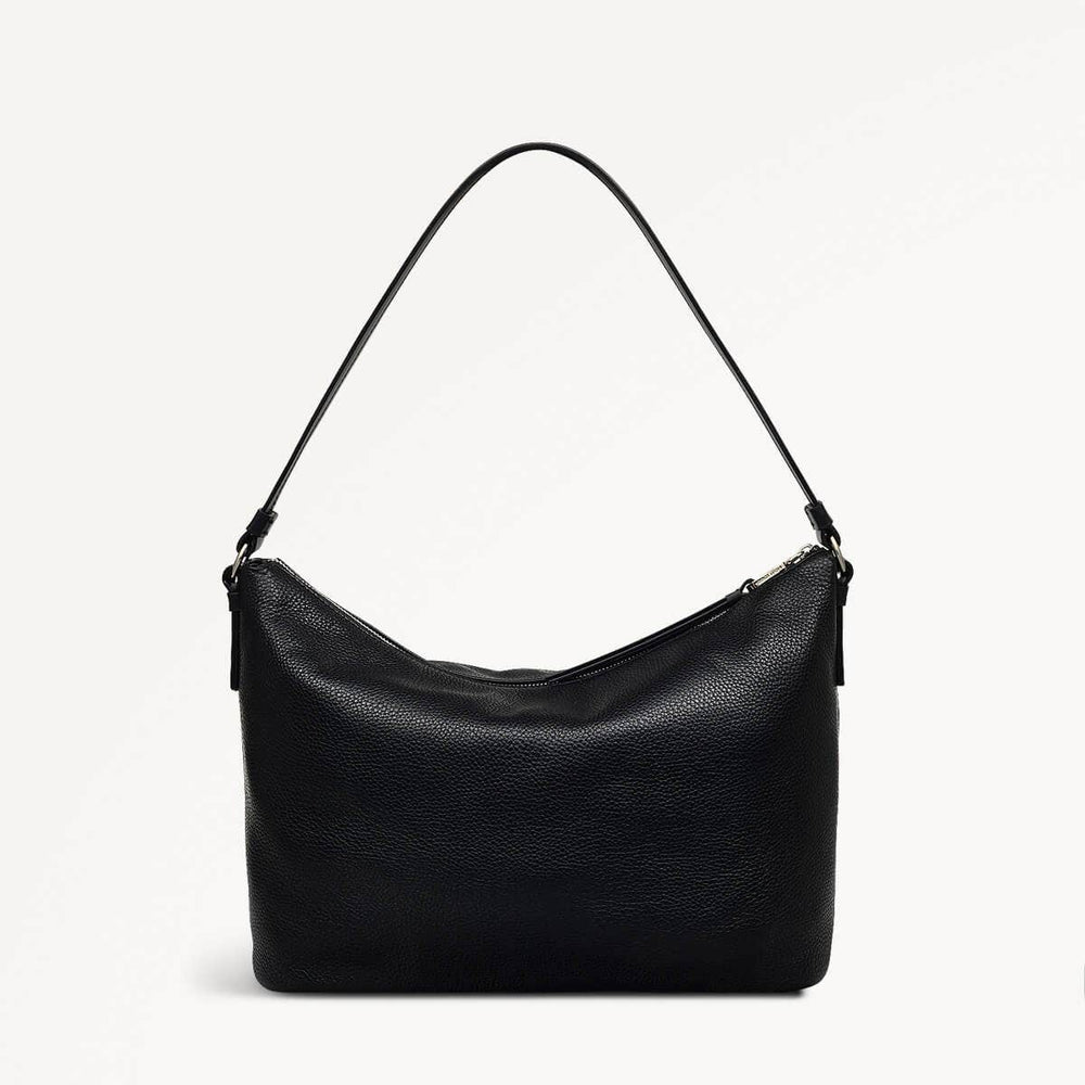 Bella Radley Leather Medium Ziptop Shoulder Bag in Black - 110208