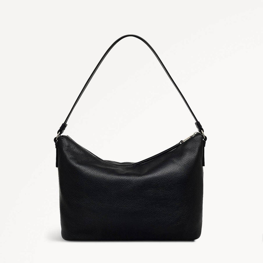 Bella Radley Leather Medium Ziptop Shoulder Bag in Black - 110208