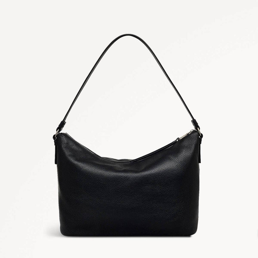 Bella Radley Leather Medium Ziptop Shoulder Bag in Black - 110208