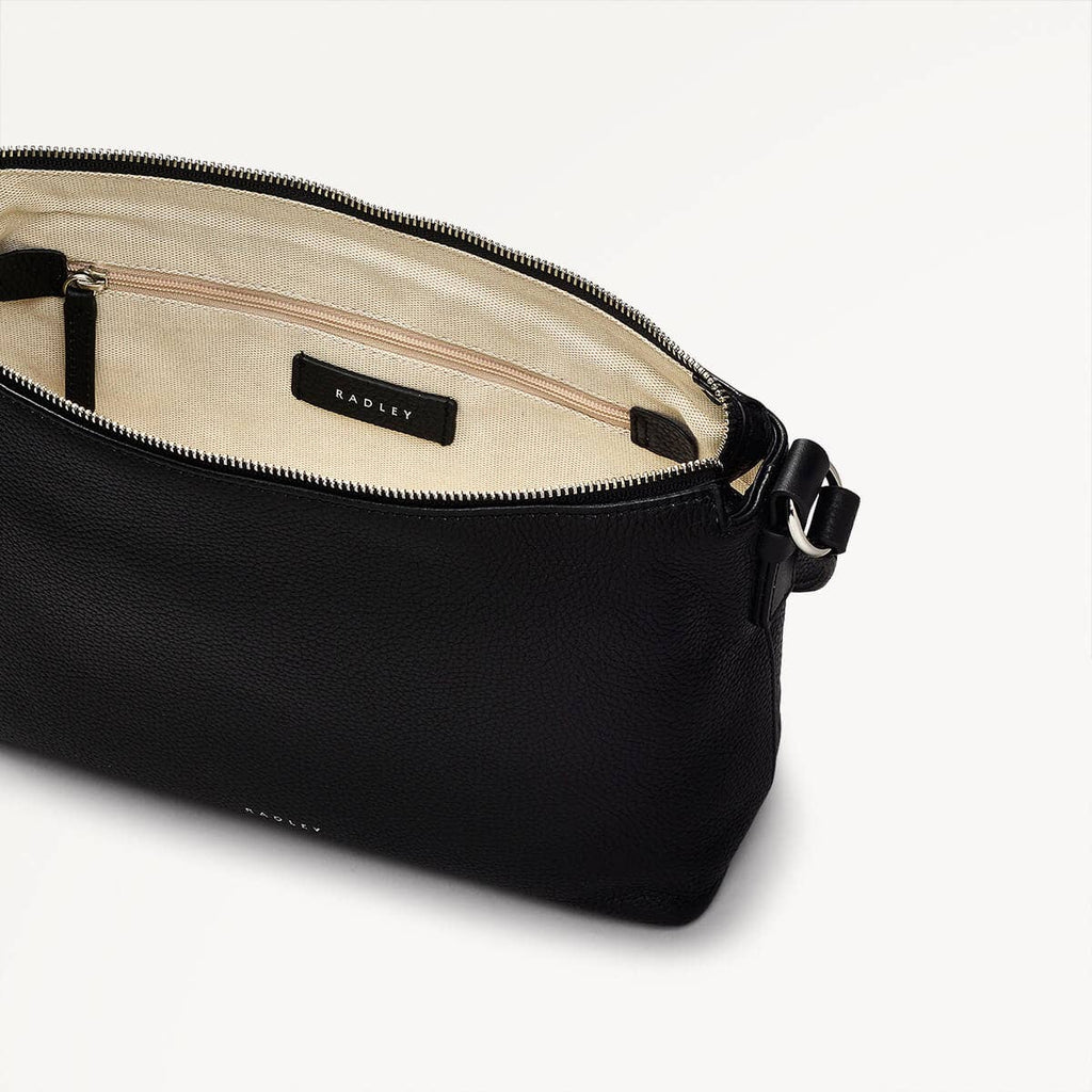 Bella Radley Leather Small Ziptop Crossbody Bag in Black - 110210