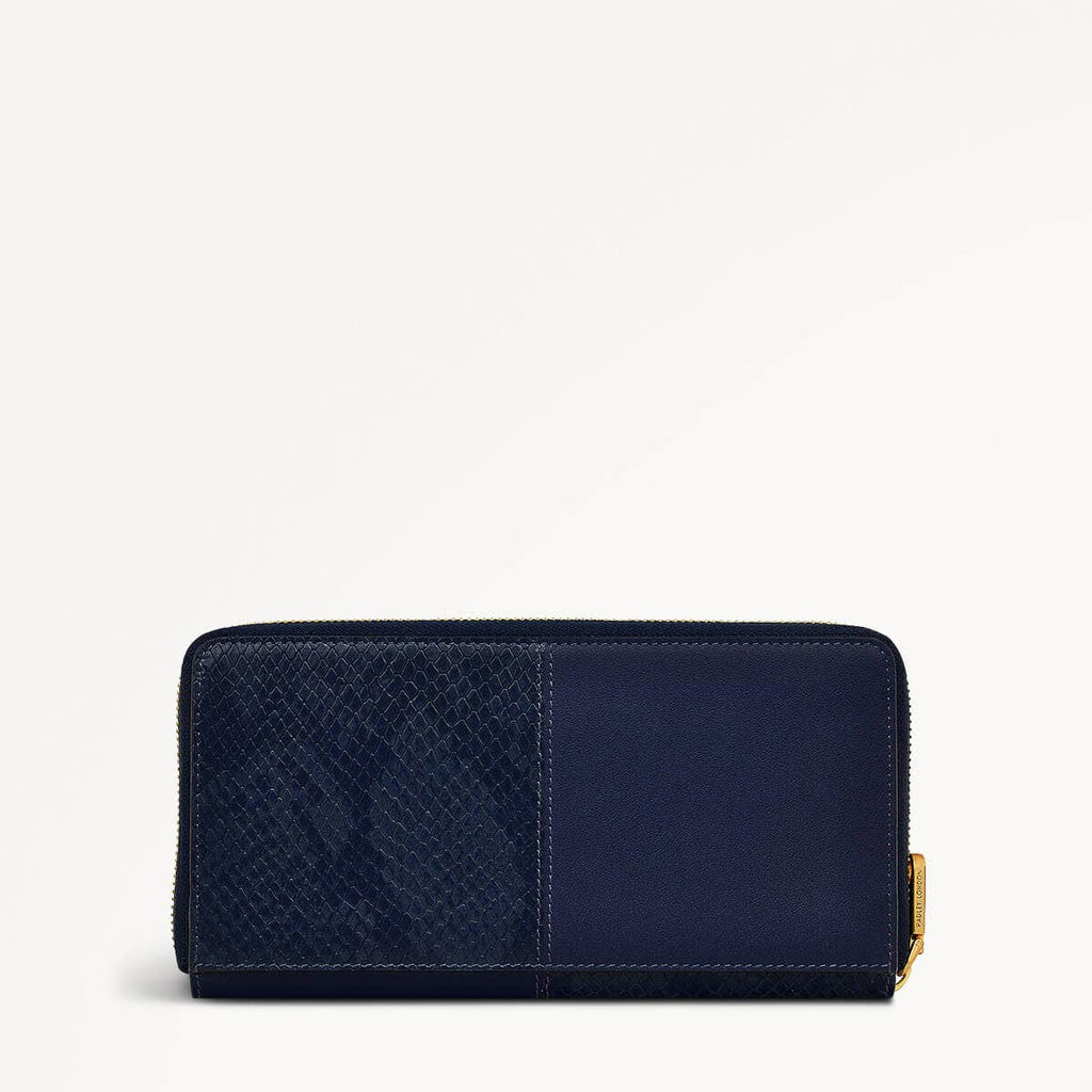Mount Row Leather Zip Around Wallet in Evenfall - 110219